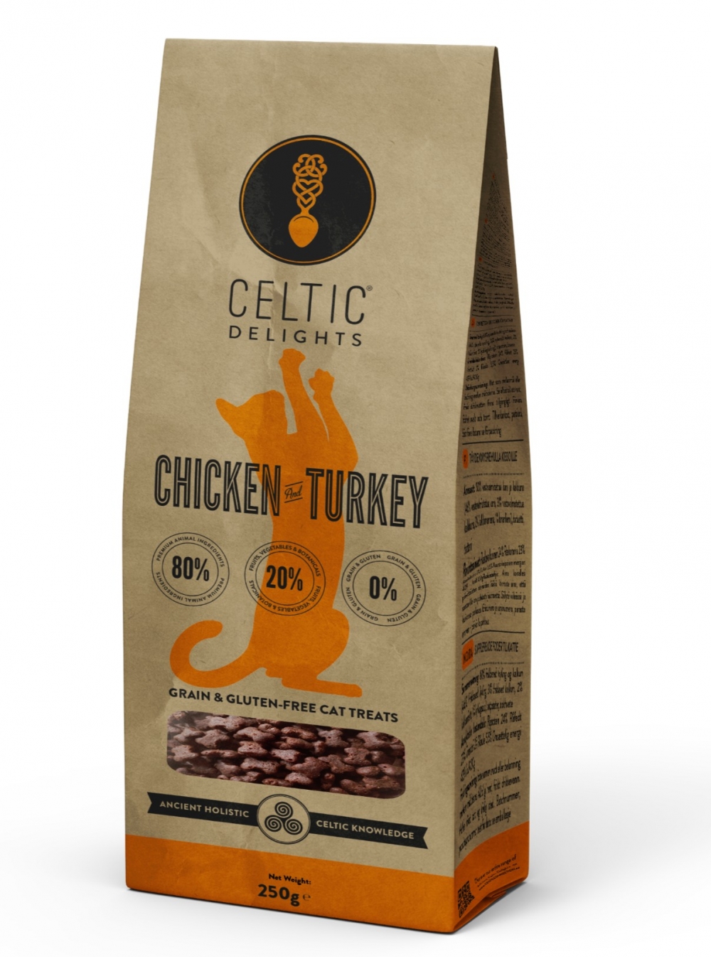 Celtic Delights Kylling med Kalkun 250g godbiter til katt